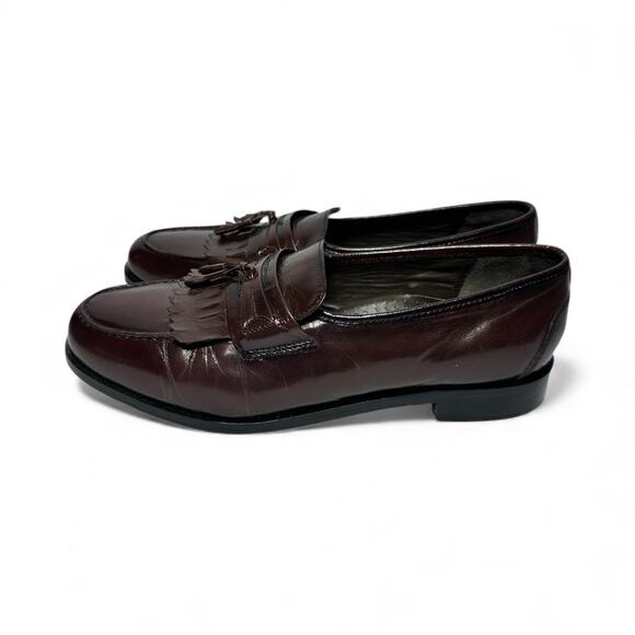 Nunn Bush Dress Flex Kiltie Tassel Slip On Leather Loafers Burgundy Men's 12M - Picture 3 of 10